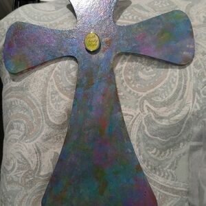 Hand painted wooden cross